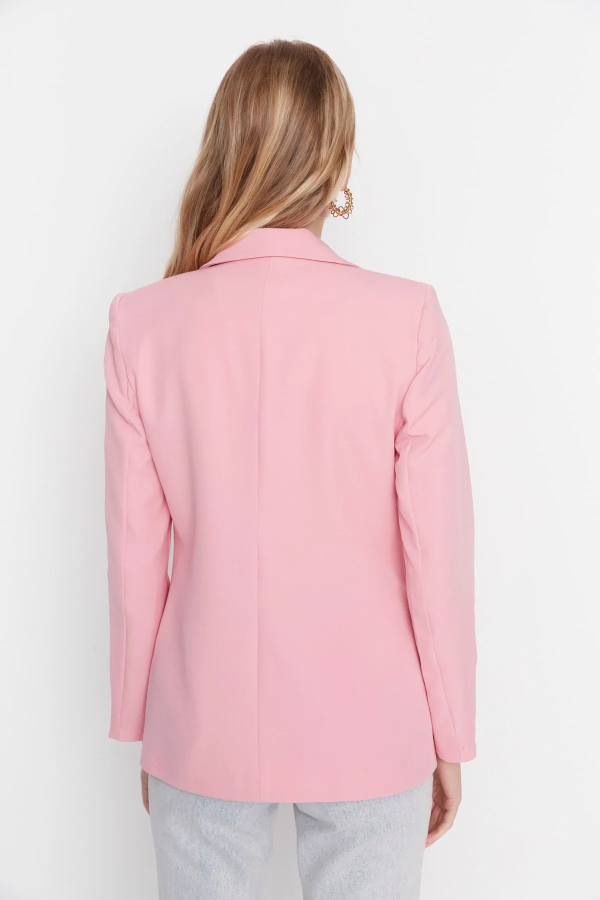 Trendyol Collection  Lilafarbene, gefütterte, gewebte Blazerjacke TWOSS21CE0137