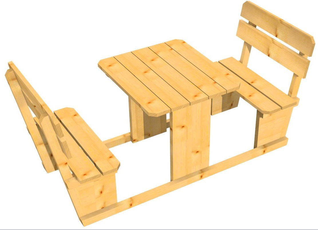 bv-vertrieb Gartenbar-Set Rustikale Sitzgruppe für 2 Pers. mit Rückenlehne - (4385)