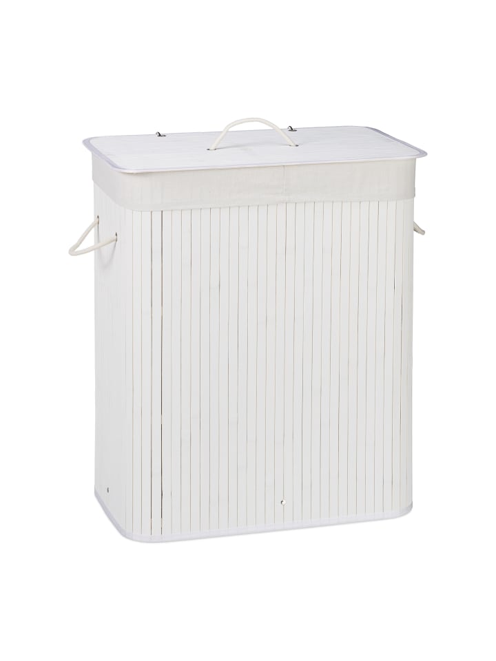 relaxdays 2 x Wäschekorb in Weiß - (B)55 x (H)63 x (T)35 cm günstig kaufen onesize
