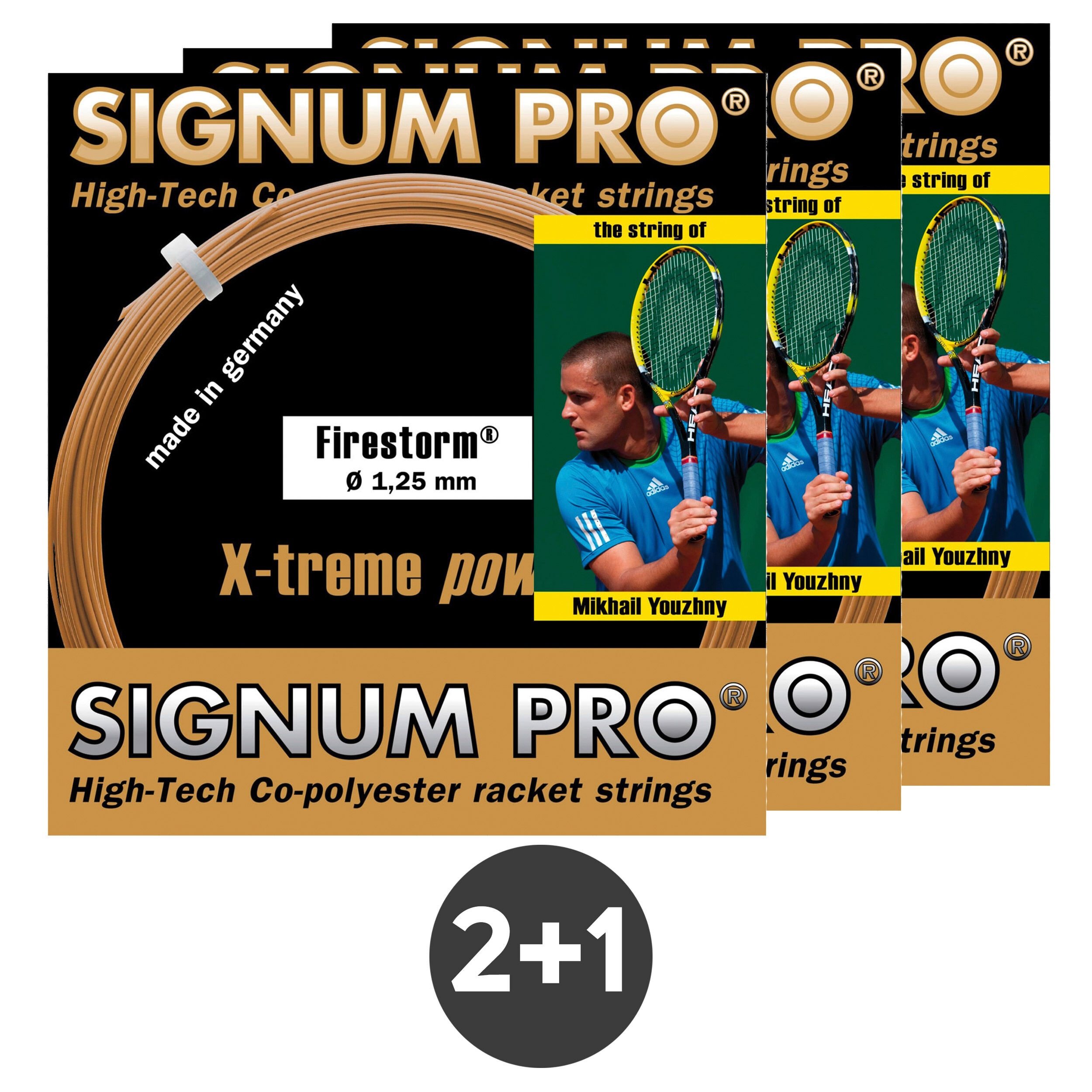 3x Firestorm Metallic Saitenset 12,2m - Gold