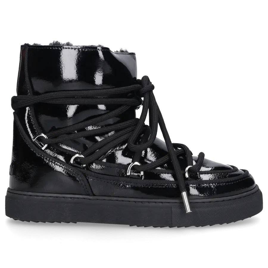 INUIKII - Snowboots NAPLACK Nappaleder Lackleder - schwarz