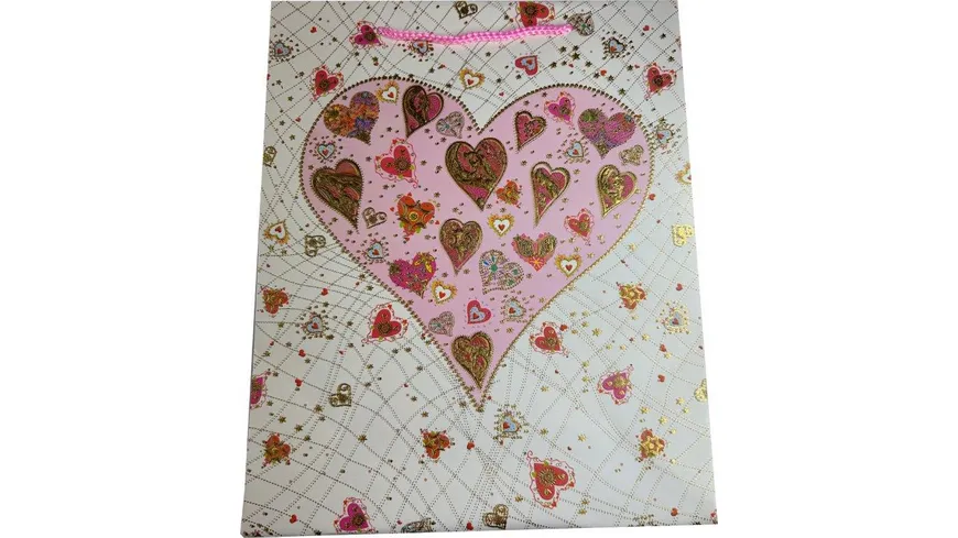 BOCK Geschenktüte gross Herzen 33x26x13,5 sortiert