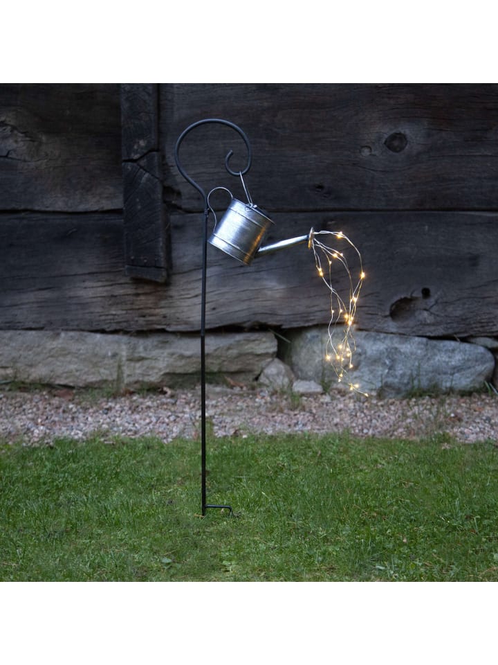 MARELIDA LED Solar Gießkanne mit Lichtbündel in silber - H: 80cm günstig kaufen onesize