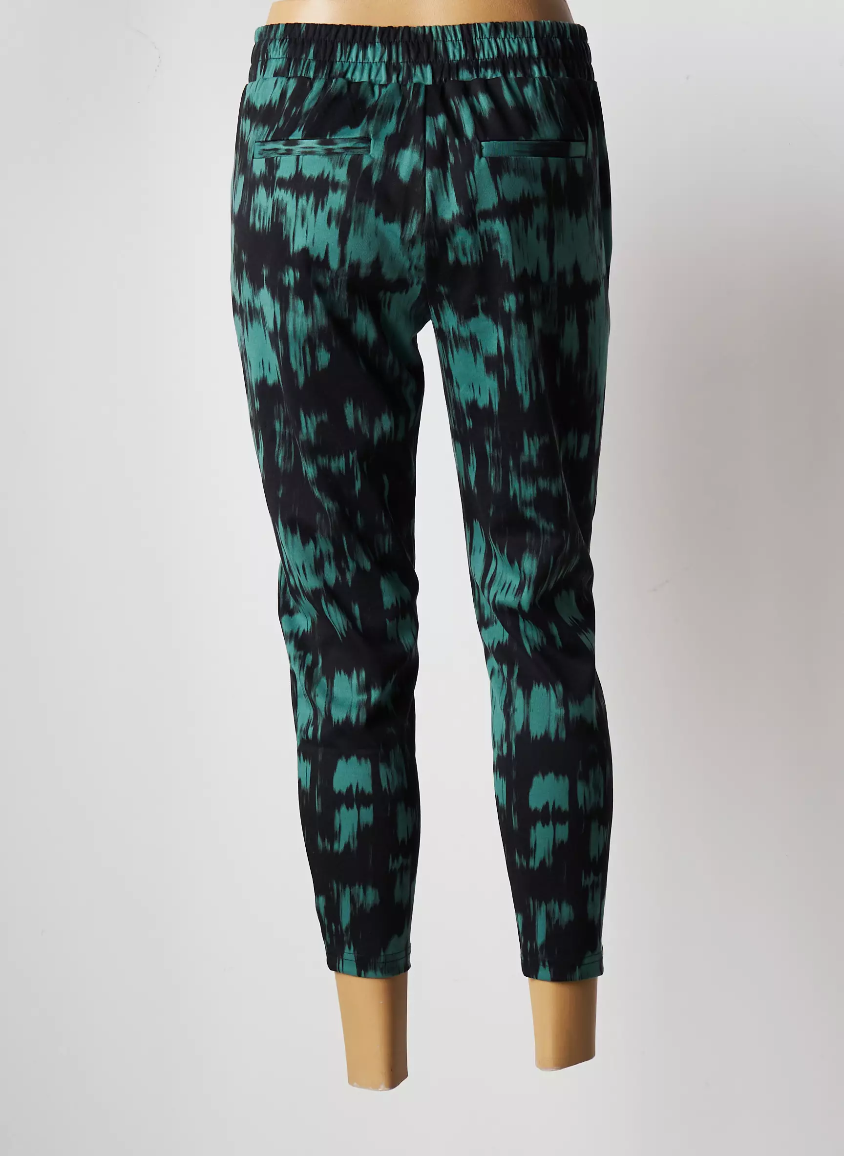 Ichi Pantalon7 8 Femme couleur vert
