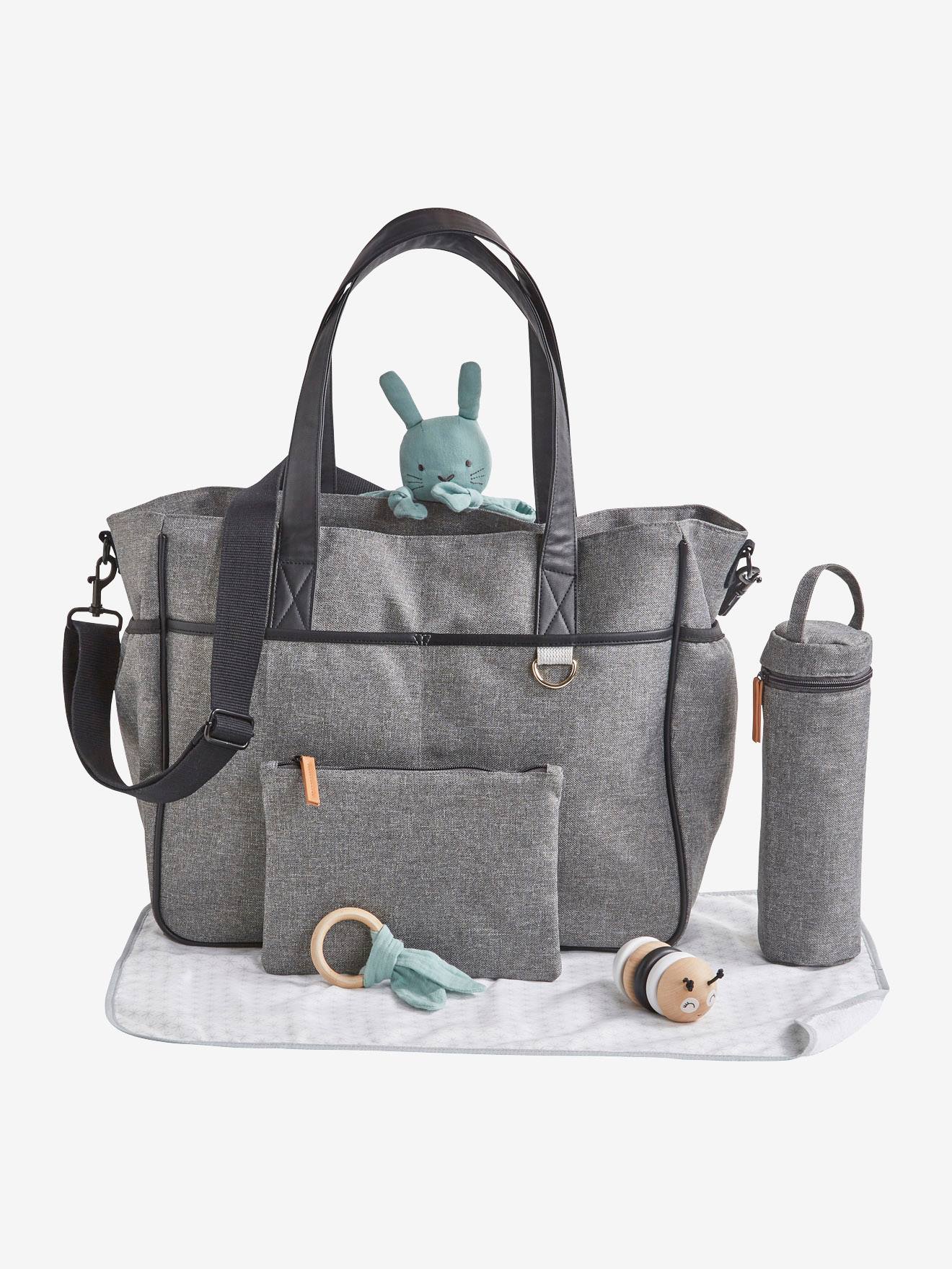 Vertbaudet Weekender-Wickeltasche - grau meliert