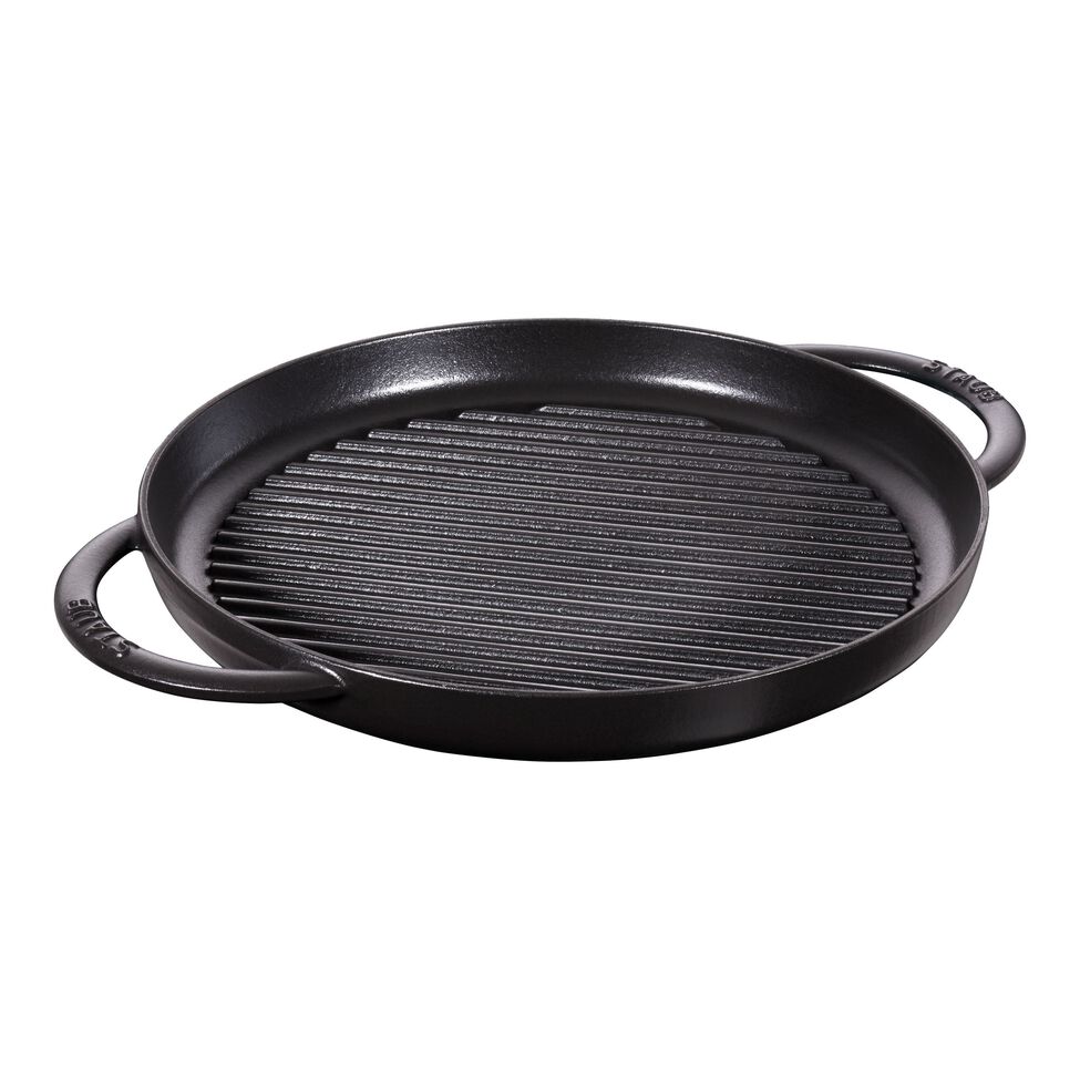 Pure Grill 30 cm, rund, Schwarz, Gusseisen