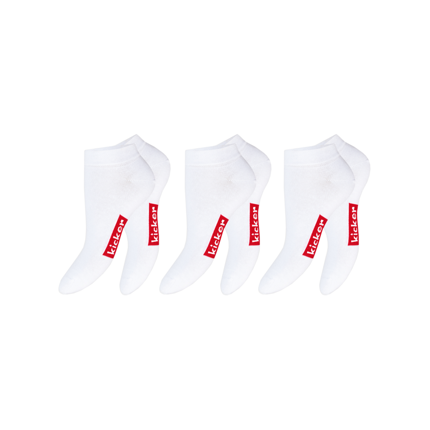 kicker Sneaker Socken 3er Pack Weiss