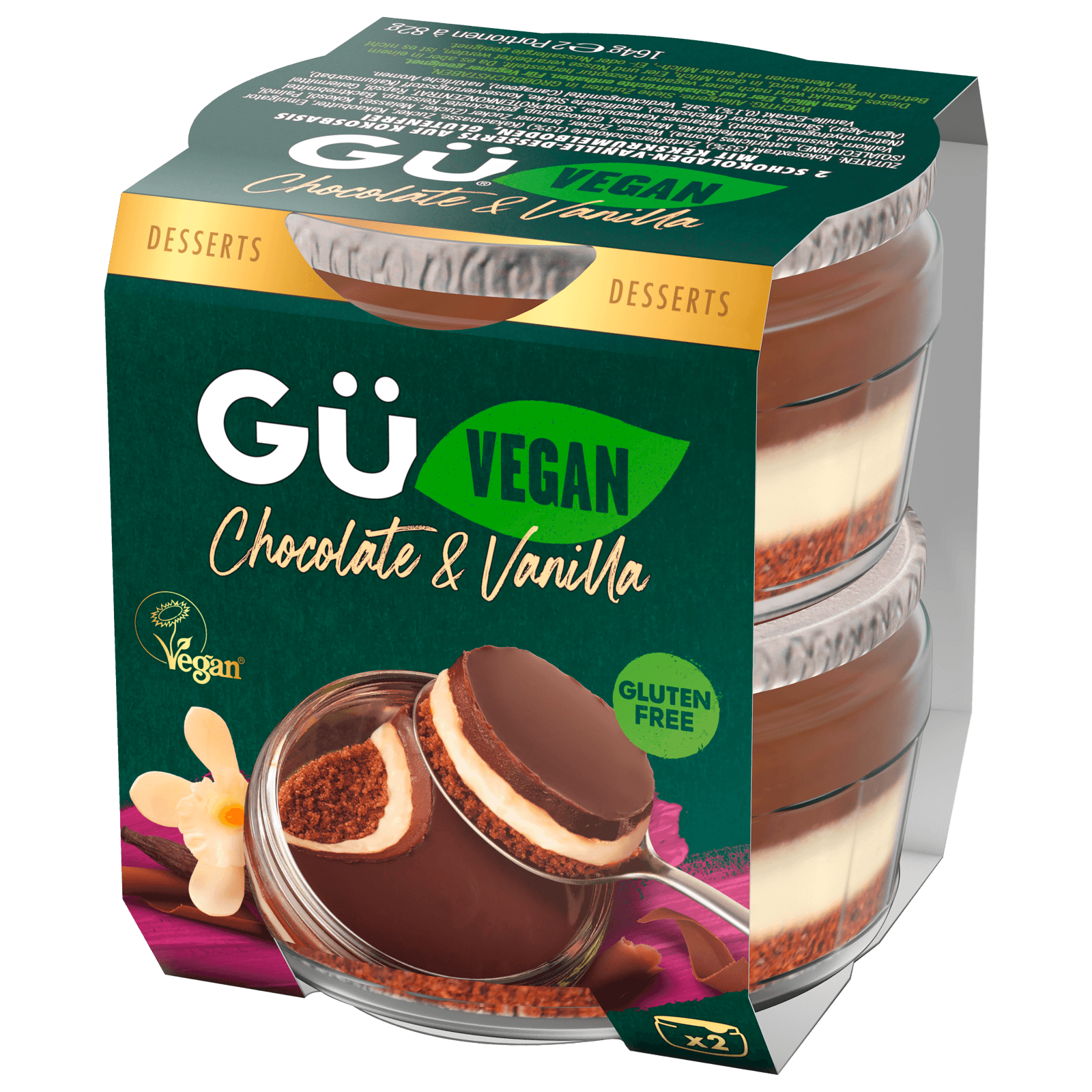 Gü Schokoladen Vanille Cheesecakes vegan 2x82g