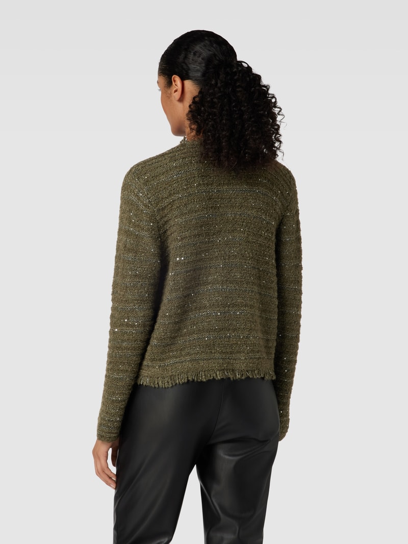 Cardigan mit Fransen in khaki