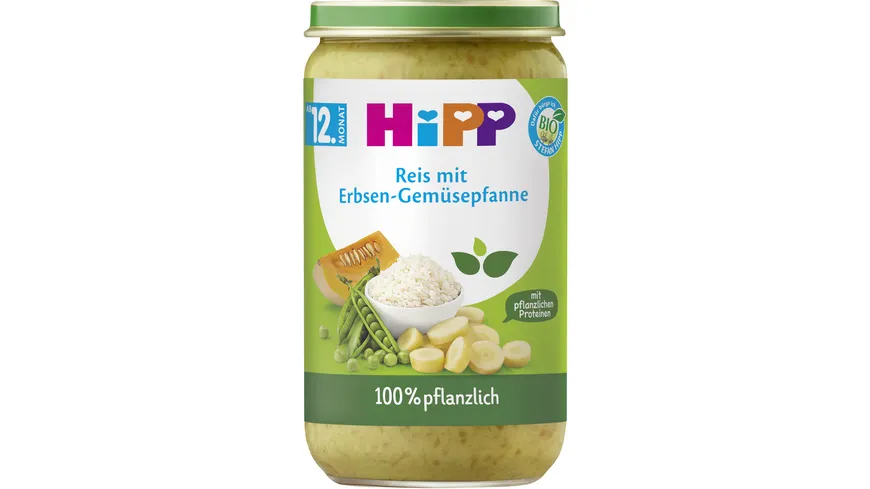 Hipp 100% pflanzlich: Reis mit Erbsen-Gemüsepfanne 250 g