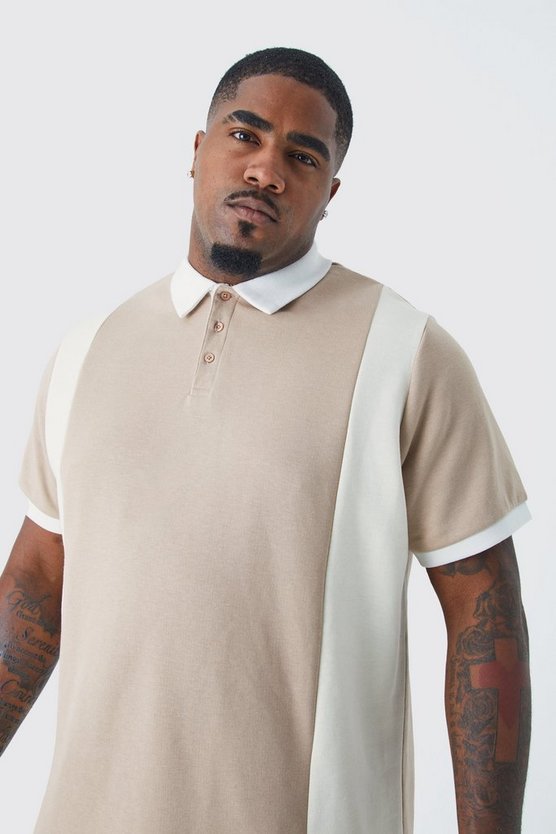 Plus Slim-Fit Colorblock Poloshirt