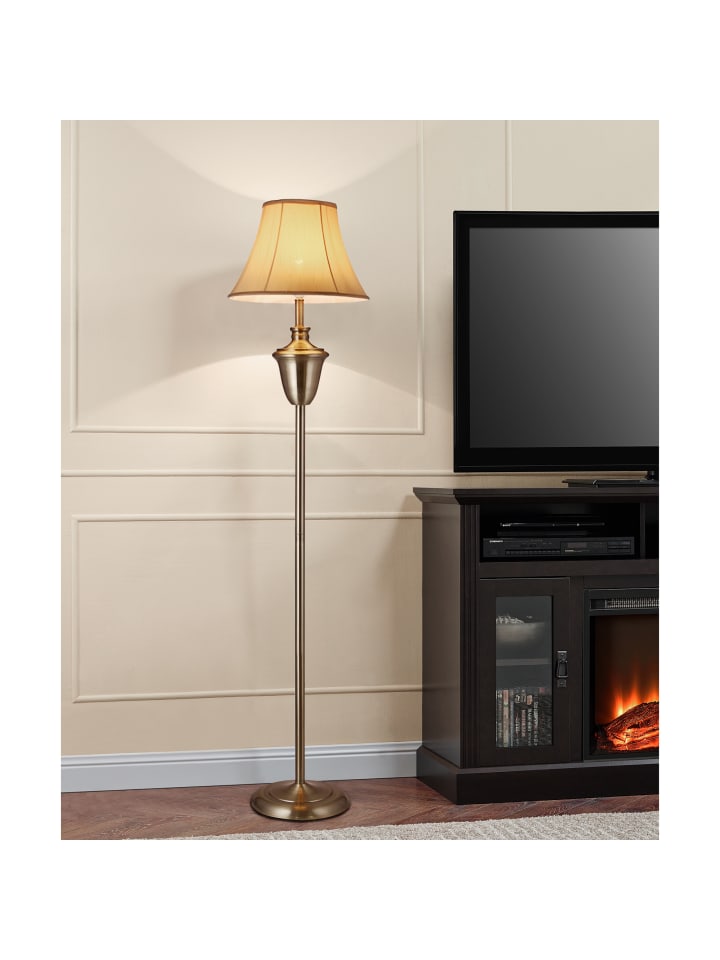 lux.pro Stehleuchte Madrid in Beige Braun (H)157cm (D)35cm günstig kaufen onesize