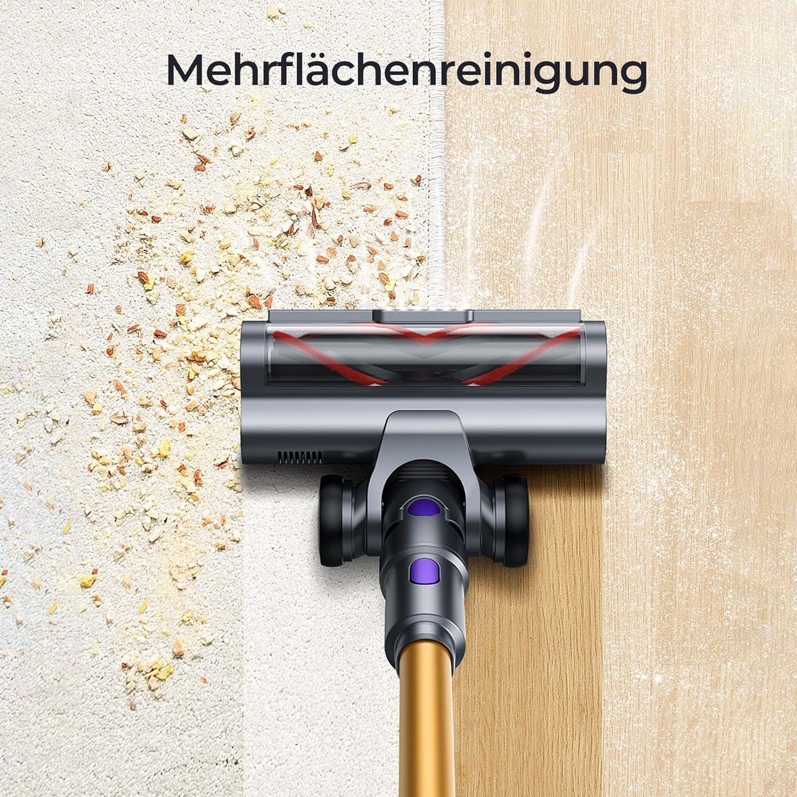 Sinaopus Akku-Hand-und Stielstaubsauger E3&E5, Staubsauger Kabellos mit 33000pa Saugkraft, 400,00 W, Handstaubsauger beutellos, Auto Staubsauger, Bis zu 50 Min Laufzeit, 1.5L Staubbehälter