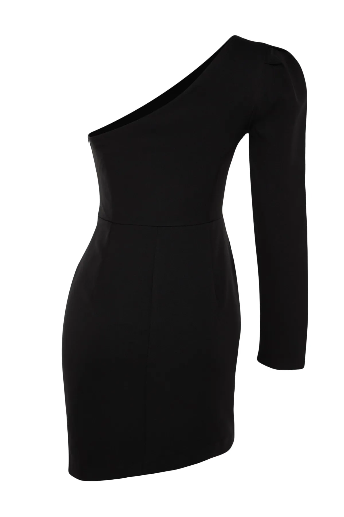 Trendyol Collection  Schwarzes, tailliertes, gewebtes, elegantes Abendkleid TPRAW24EL00094