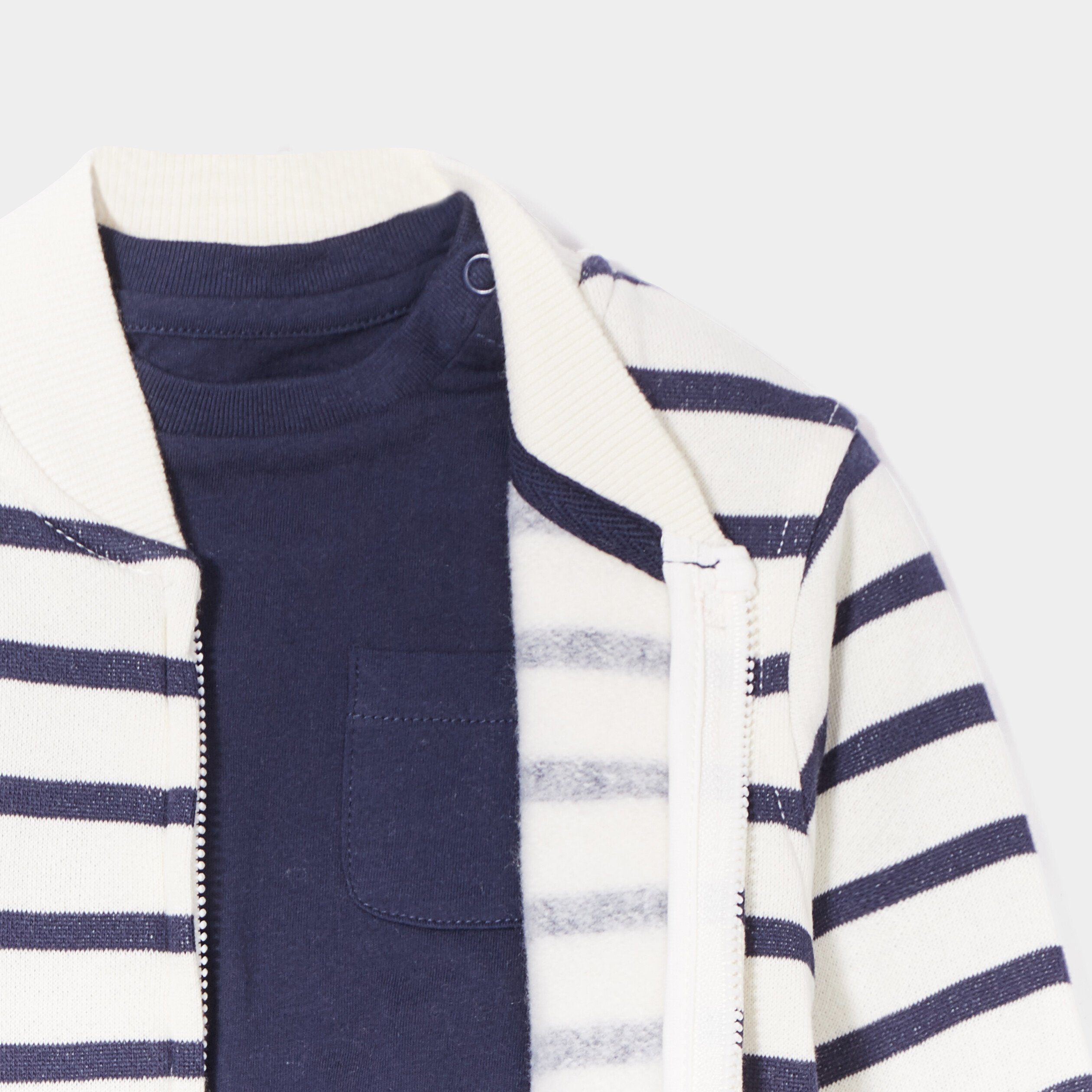 Ensemble 2 pièces t-shirt et gilet teddy bleu marine bébé garçon | La Halle