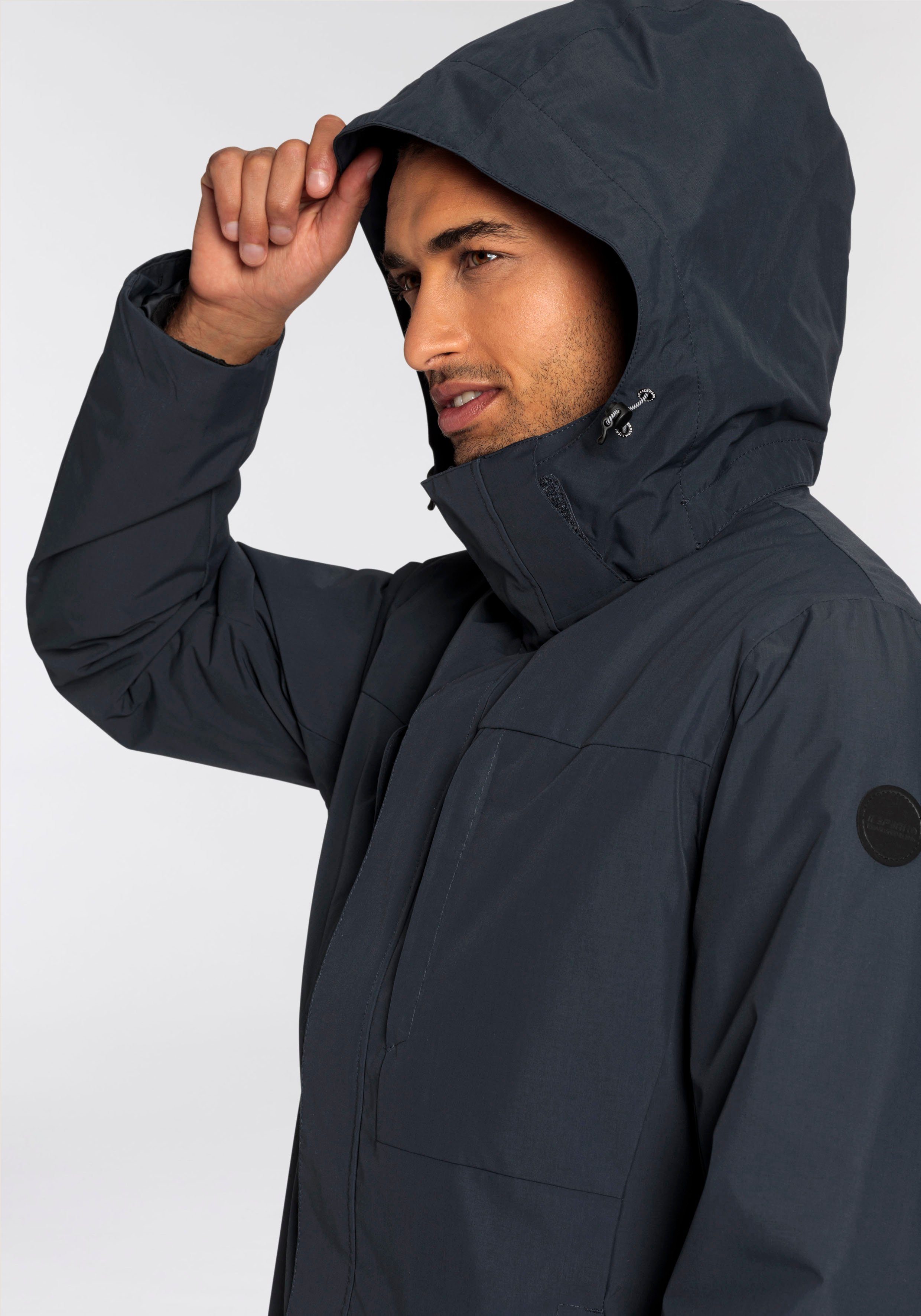 Icepeak Funktionsjacke H FUNKTIONSJACKE ALSTON mit Logoschriftzügen an der Kapuzenkordel