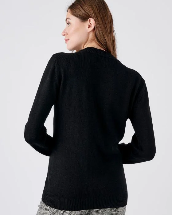 Pull col rond maille jersey