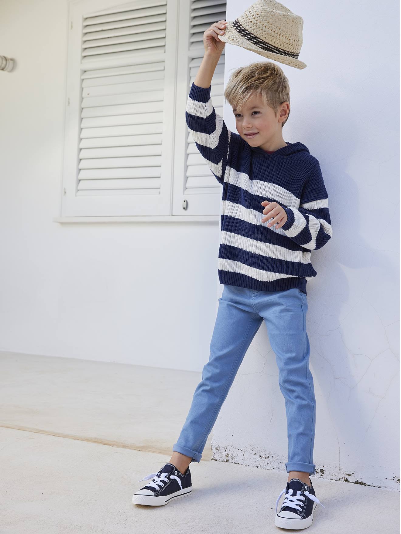 Pantalon slim MorphologiK LARGE garçon beige