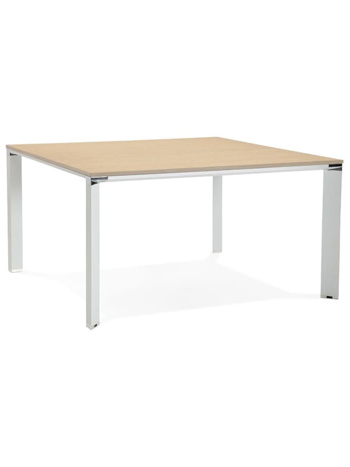 KADIMA DESIGN Schreibtisch Quadrat 140x140 cm modern Homeoffice, Arbeitstisch in Beige-Weiß günstig kaufen