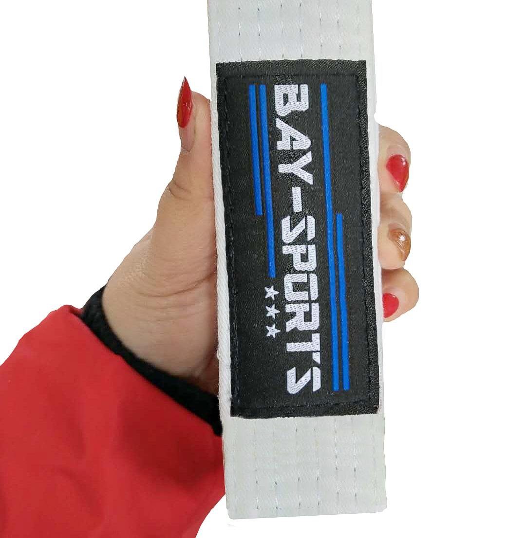 BAY-Sports Karateanzug Budogürtel Karategürtel Kampfsportgürtel schwarz, Judogürtel, Taekwondogürtel, Länge 160 cm - 350 cm