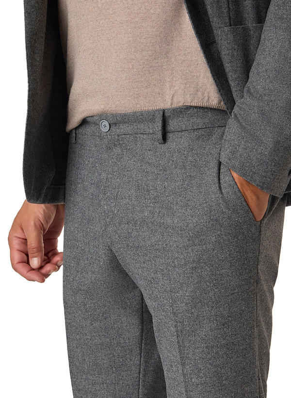 BOSS Black, Anzug Hanry-Genius, Slim Fit, Performance-Flanell halbgefüttert, silbergrau
