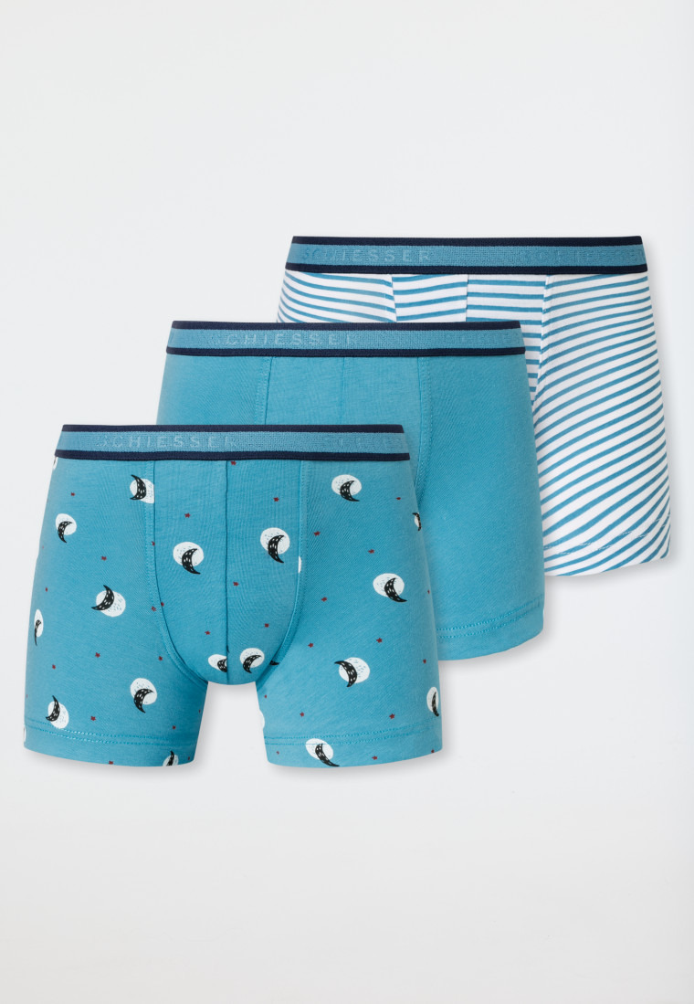 Shorts 3er-Pack Organic Cotton Webgummibund Mond-Sterne-Print - 95/5