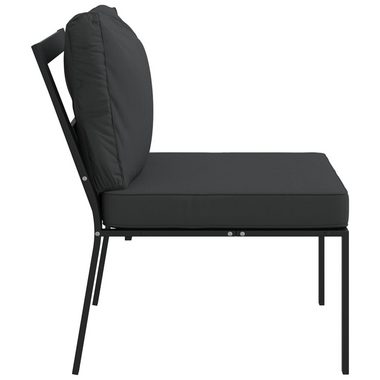 vidaXL Loungesofa Gartenstühle mit Grauen Kissen 2 Stk. 60x74x79 cm Stahl, 2 Teile