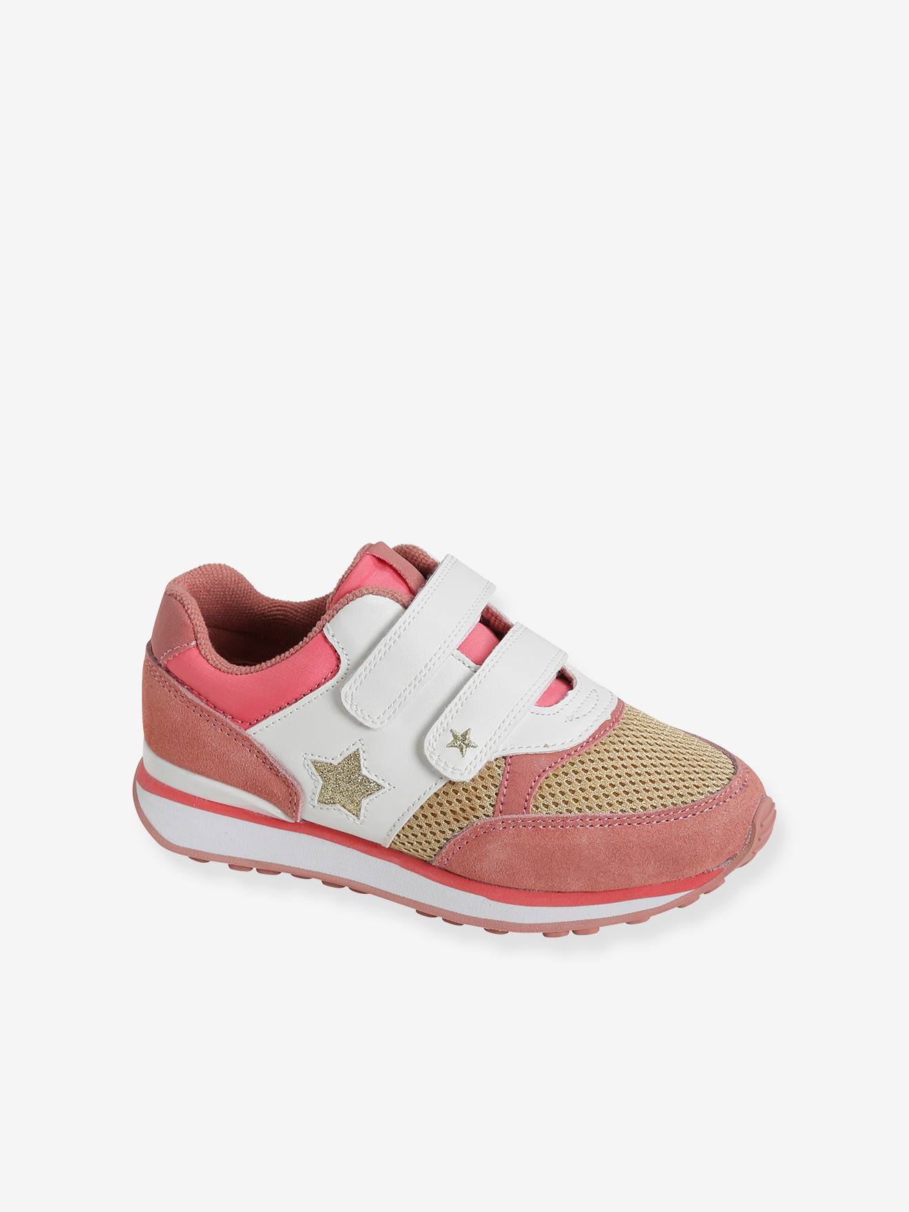 Baskets scratchées fille esprit running rose