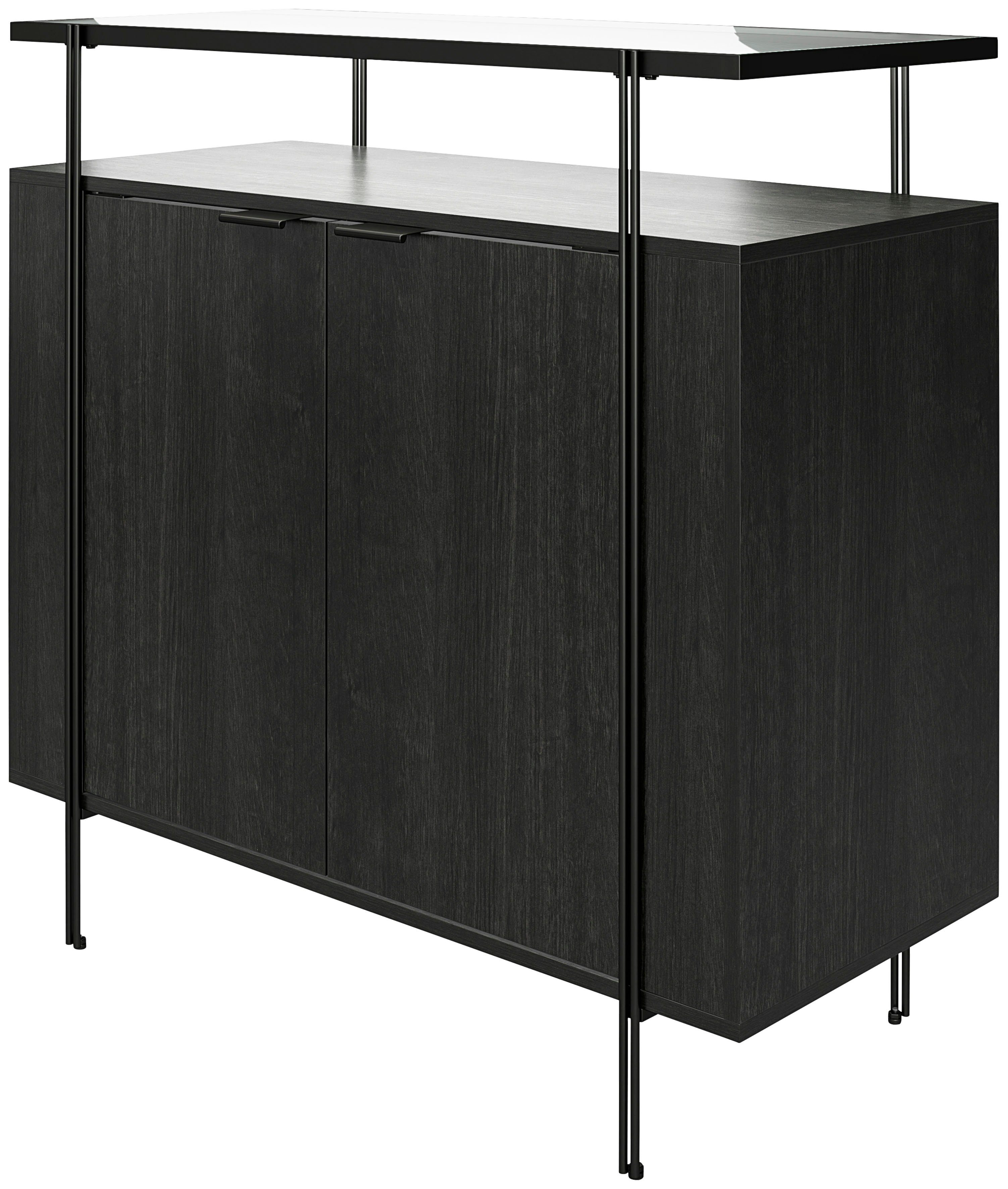 Dorel Home Barschrank Wainwright mit Oberboden aus geriffeltem Glas, Breite 91,5 cm, Höhe 92 cm