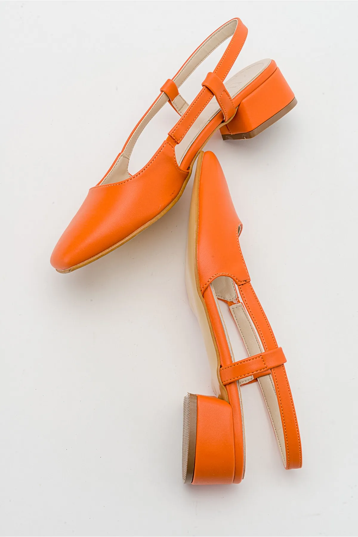 LuviShoes  66 Orange Skin Damen-Sandalen mit Absatz