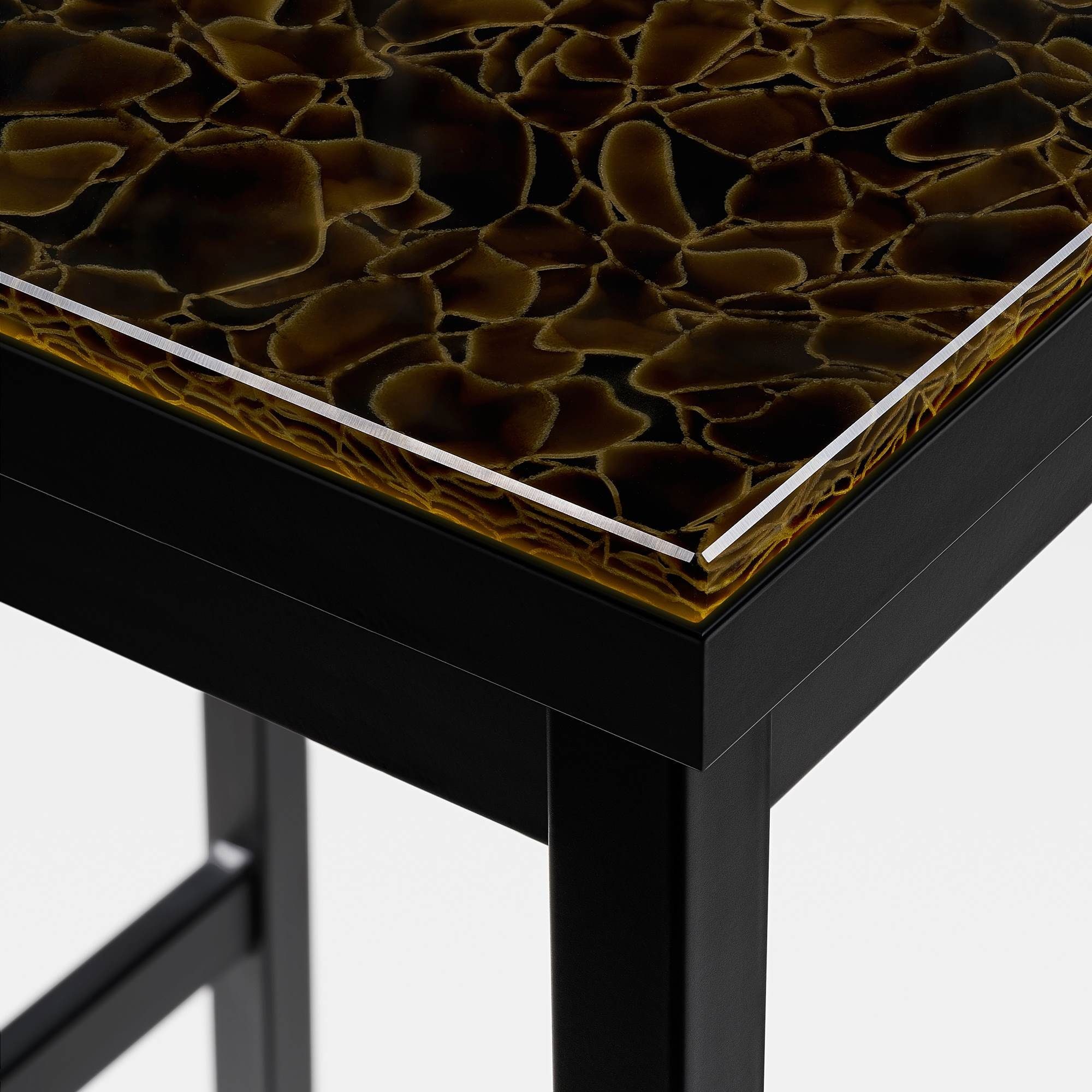 MAGNA Atelier Stehtisch MANHATTAN mit GLASKERAMIK, Beleuchteter Stehtisch eckig, schwarz Metallgestell, 61x61x112cm