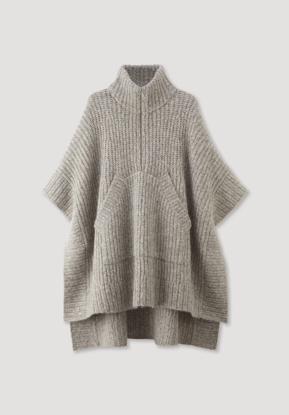 Strick-Poncho aus Alpaka mit Pima-Bio-Baumwolle