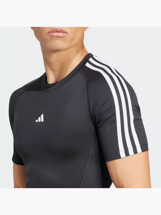 adidas TECHFIT Compression Training 3-Streifen T-Shirt