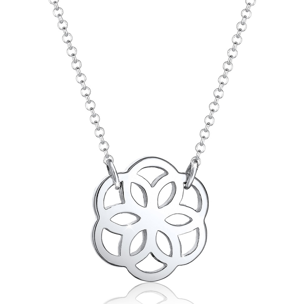 Elli Elli Collier Femme Fleur Floral - (925/1000) Argent Bijoux