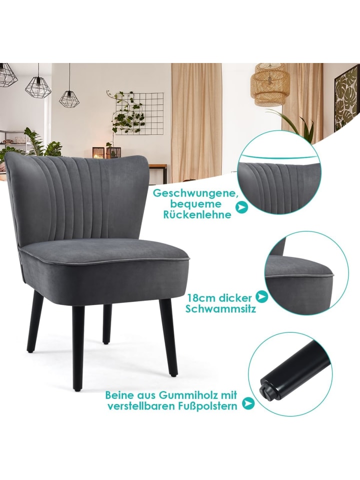 COSTWAY 2er Set Relaxsessel in Grau günstig kaufen onesize