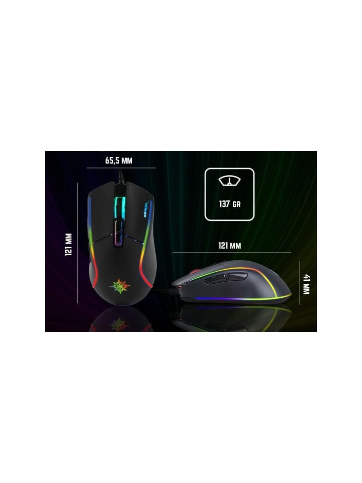 Inca Inca IMG-GT16 PRO Optisch Gaming Maus 6400 DPI RGB-Logo-Effekt in schwarz günstig kaufen onesize