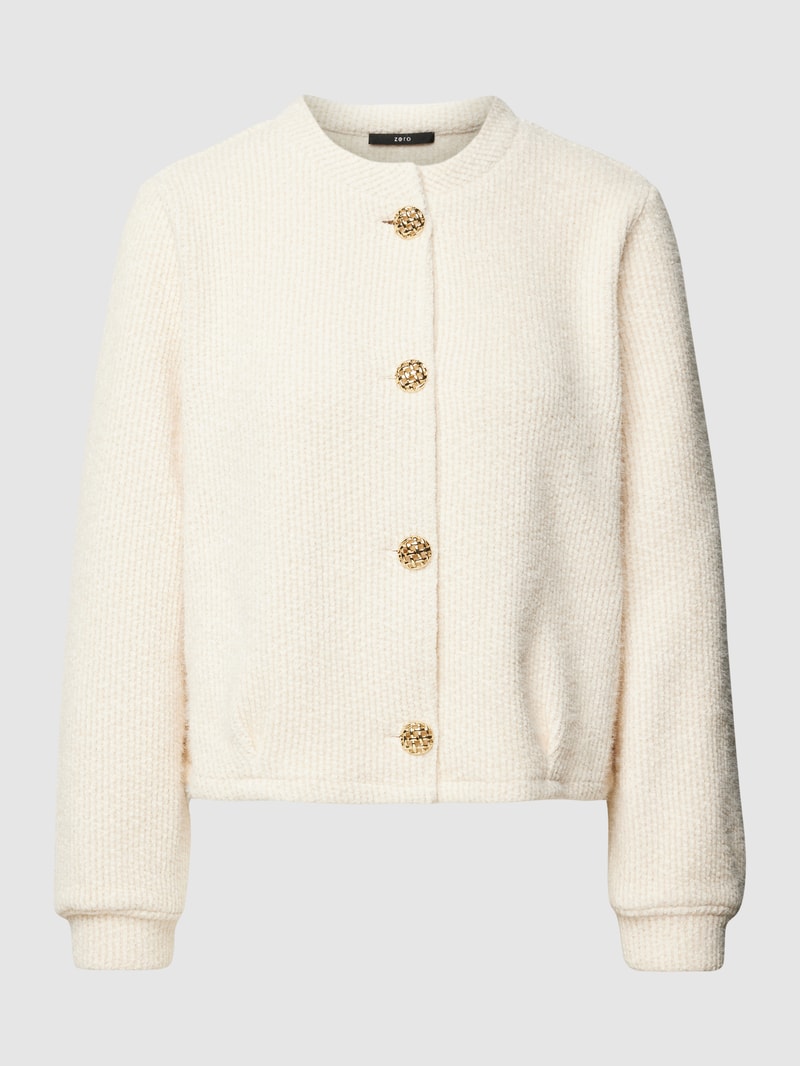Strickjacke mit Knopfleiste in offwhite