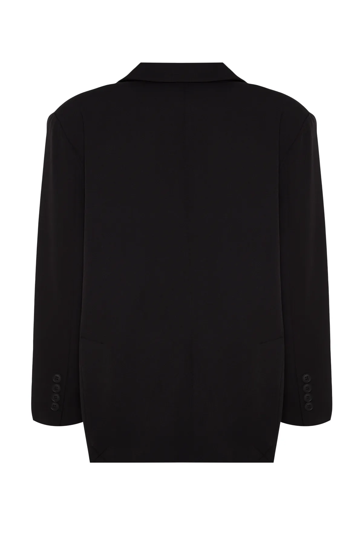 Trendyol Collection  Schwarzer gewebter Blazer in Übergröße TWOAW24BC00107