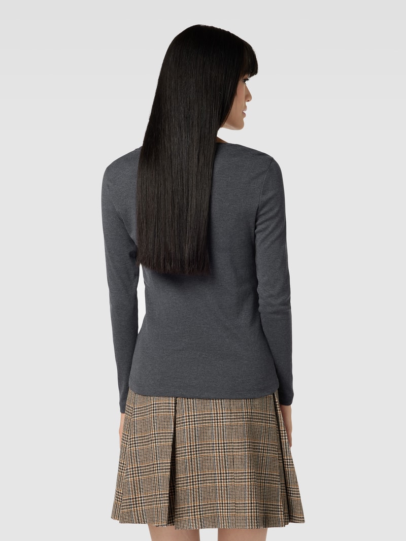 Longsleeve mit Rundhalsausschnitt in anthrazit meliert