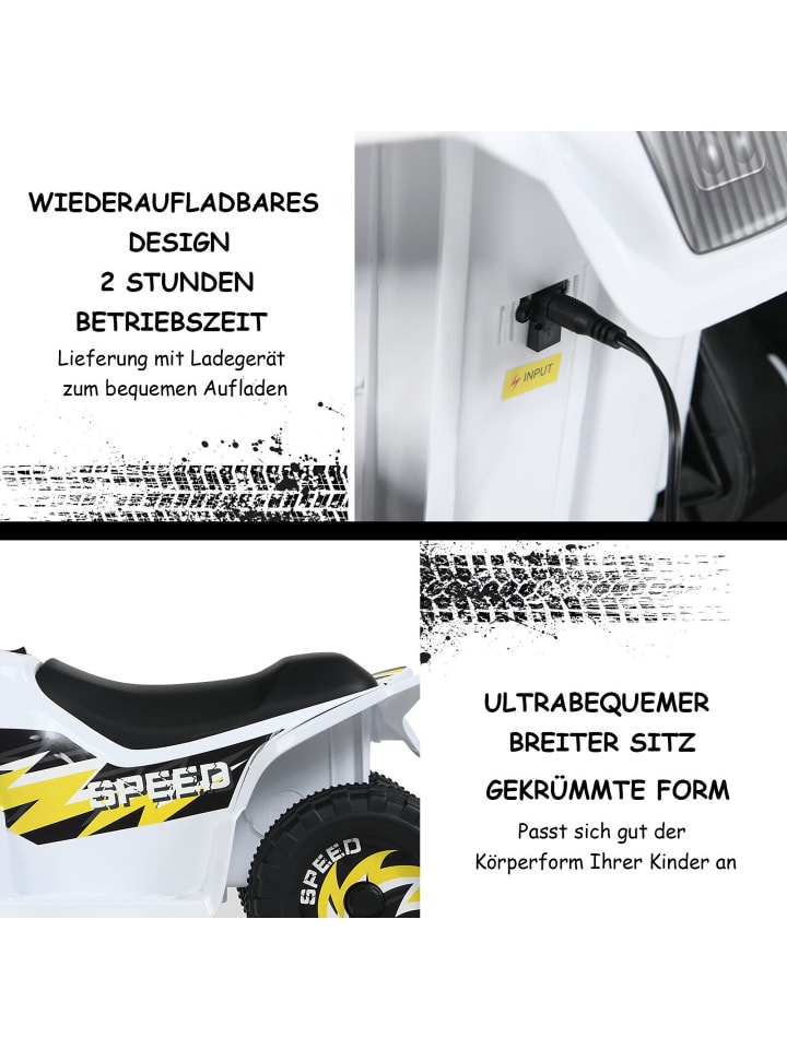 COSTWAY 6V Elektro Quad ab 3 Jahren in Weiß günstig kaufen 40 cm