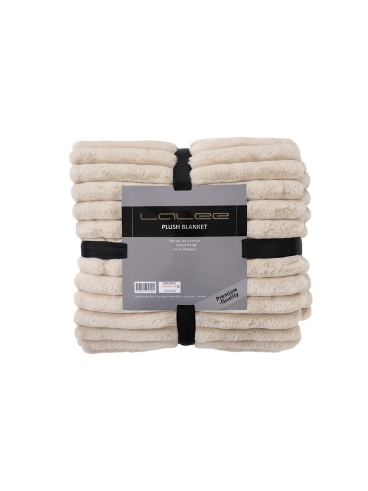 GMD Living Superweiche Kuscheldecke PLUSH, moderne Wohndecke in Beige (natur) günstig kaufen 150 x 200 cm