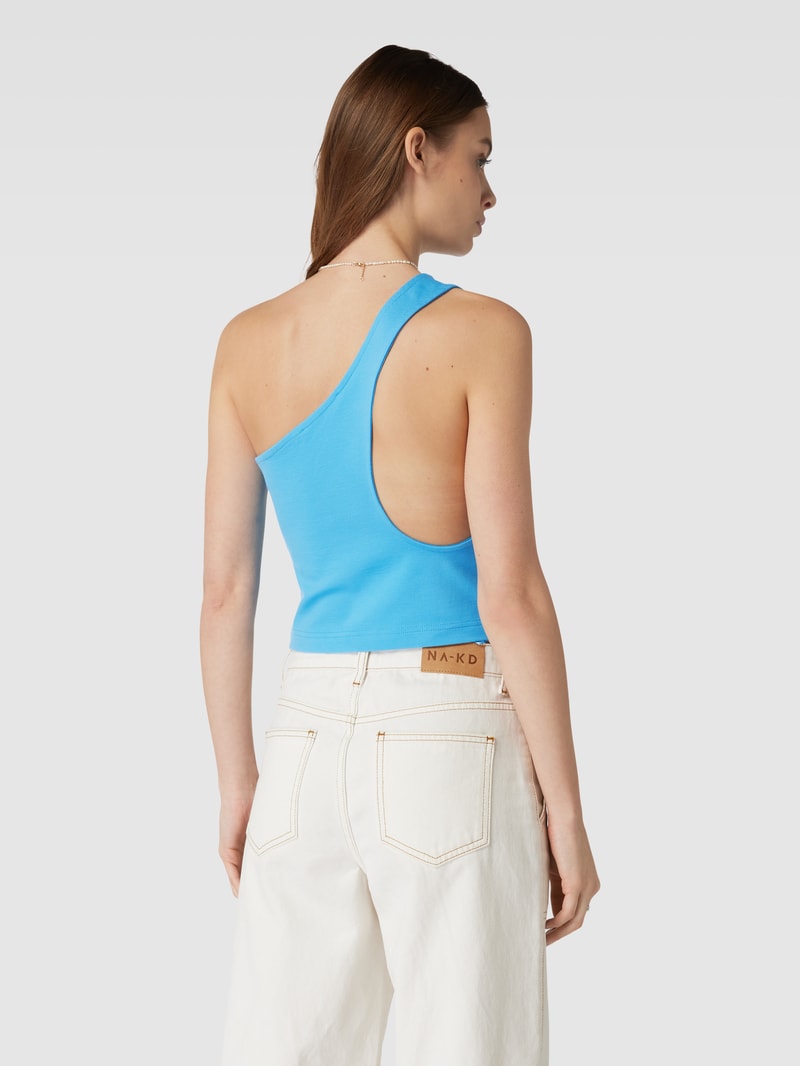 Crop Top mit One-Shoulder-Träger in bleu