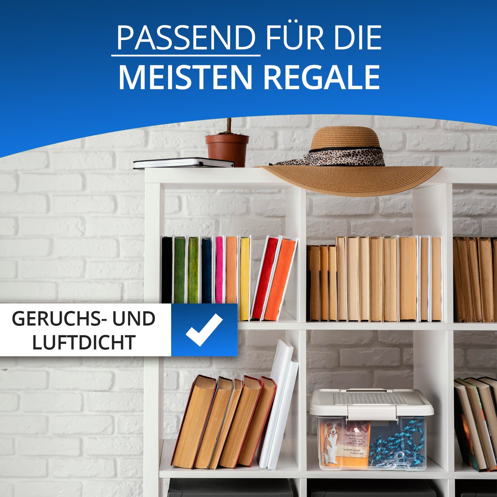 astor24 Aufbewahrungsbox Aufbewahrungsbox Deckel Kunststoffbox Transparent Regalbox Lagerbox (Spielzeugbox, 5 St), 16 verschiedene Größen Stapelbox Kiste Lagerbox Werkstatt Garten
