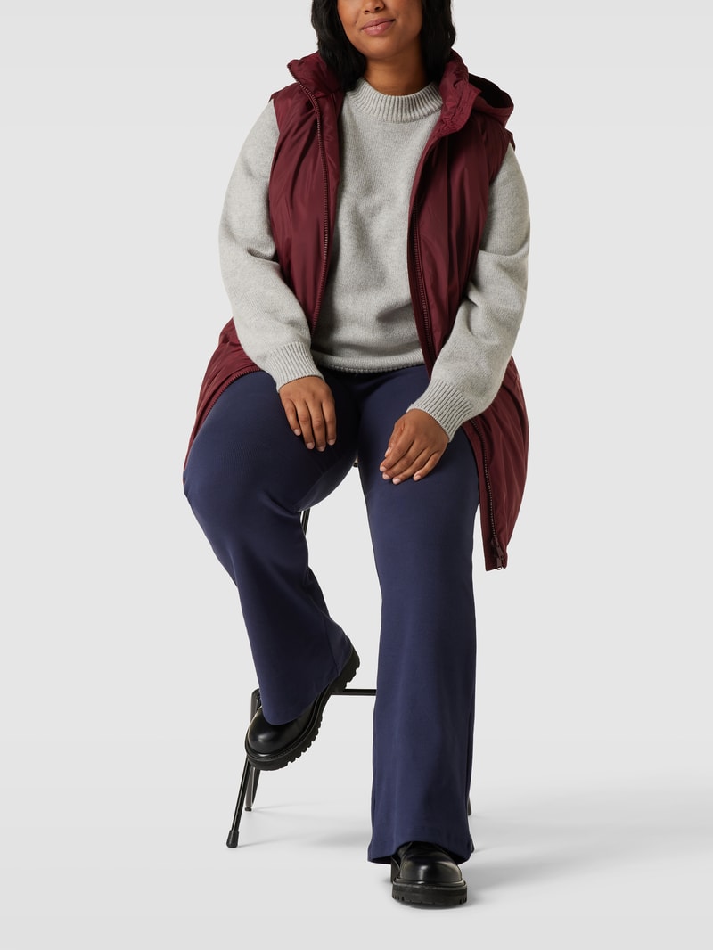 PLUS SIZE Weste mit seitlichen Eingrifftaschen in bordeaux rot