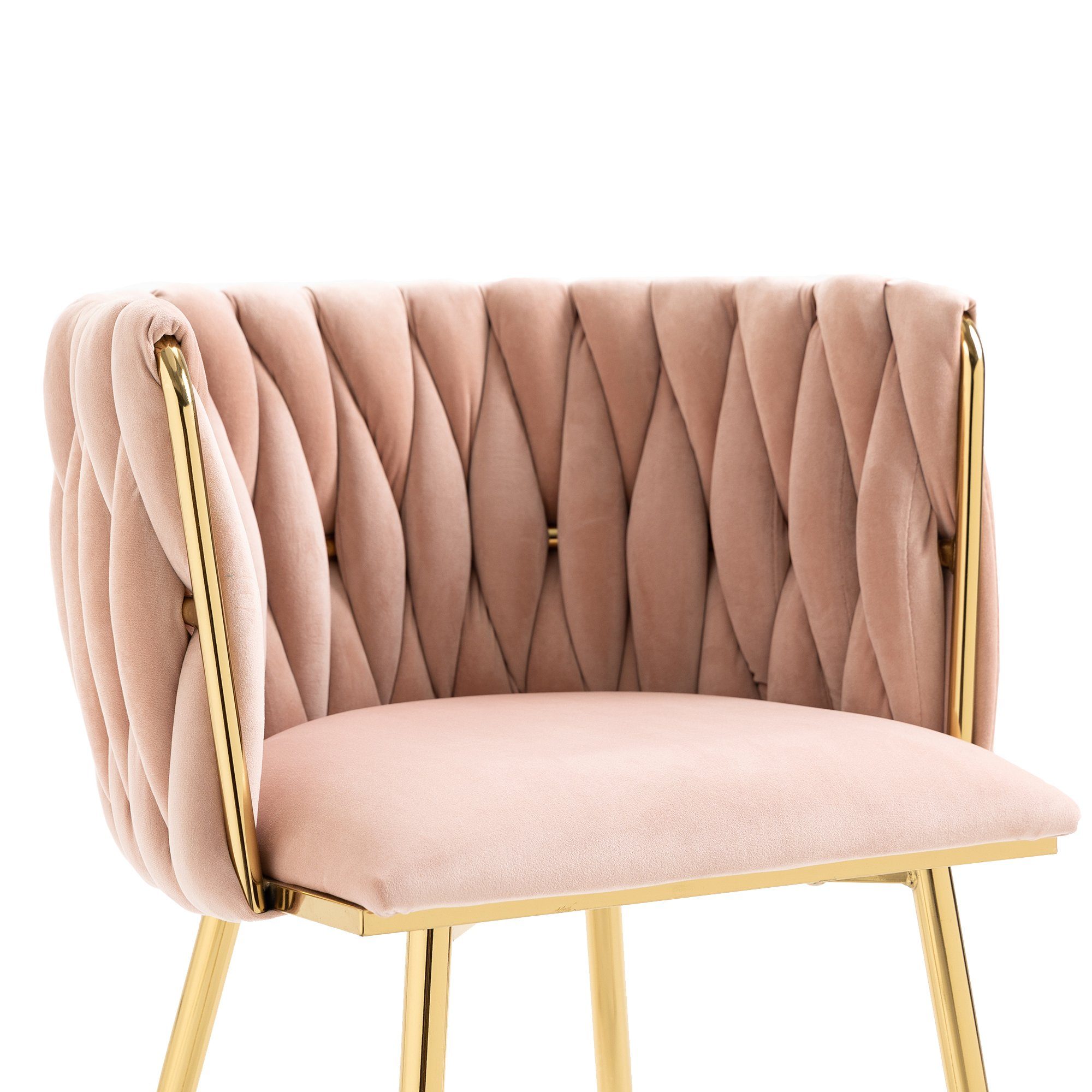 OKWISH 4-Fußstuhl Leisure Esszimmerstühle Akzentstuhl Samt Akzent Lounge Stuhl (mit Eisenmetallfüßen 2-teilig/SET)