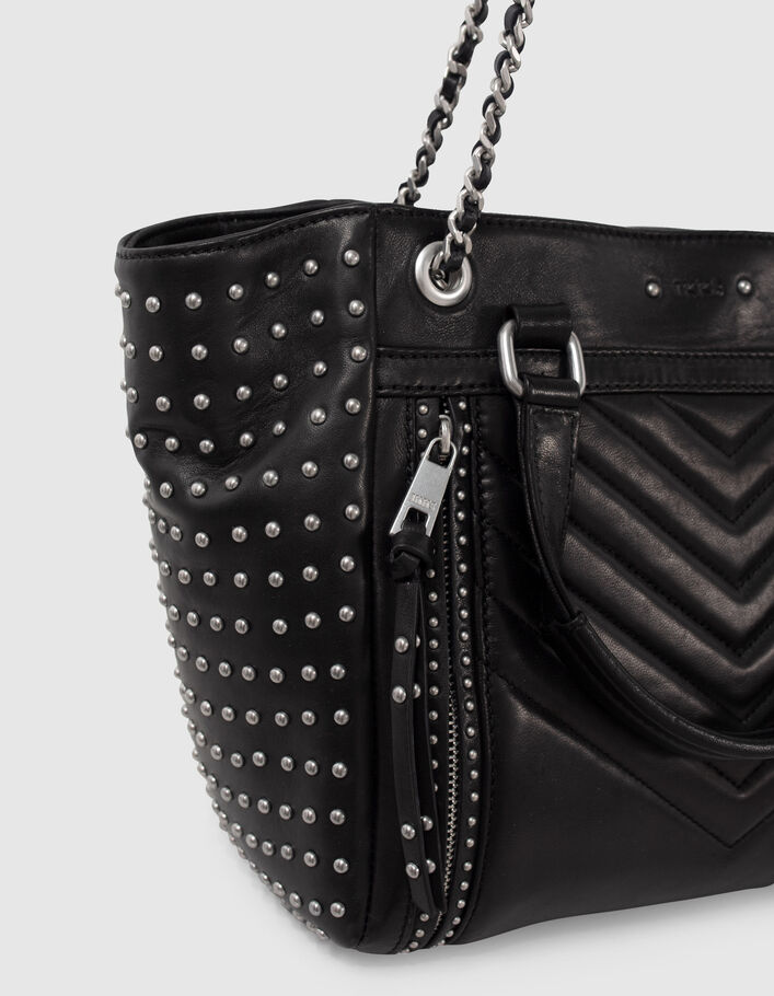 Sac cabas 1440 Medium Rock noir cuir clouté Femme