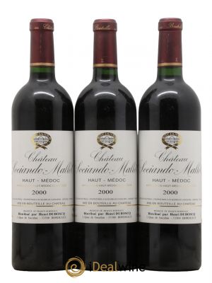 Château Sociando Mallet  2000 - Lot de 3 Bouteilles