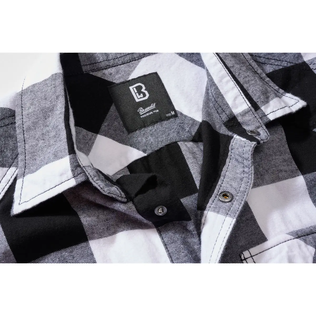 Checkshirt ärmellos weiß-schwarz