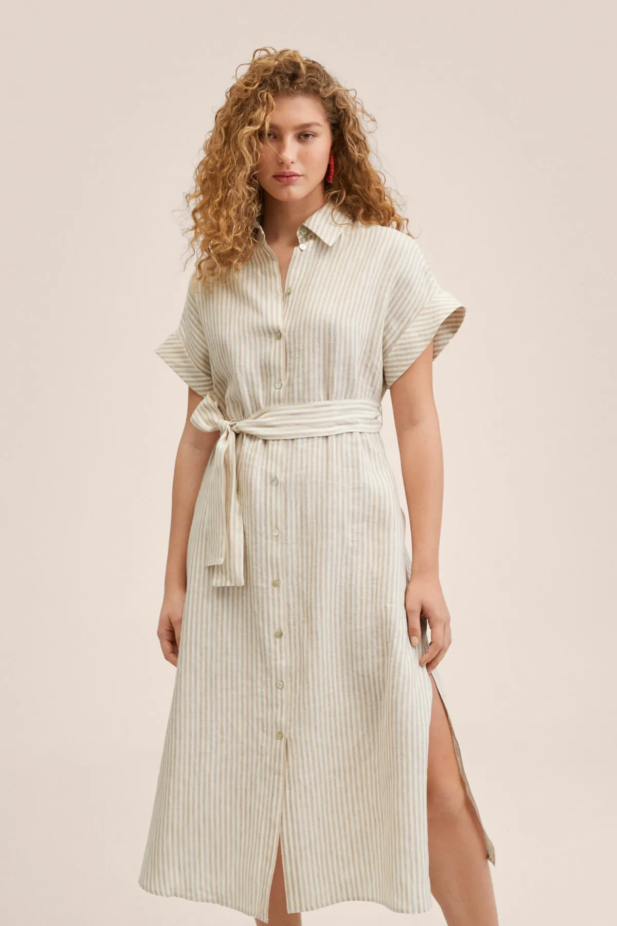 MANGO  Ecrufarbenes Damenkleid 27917106