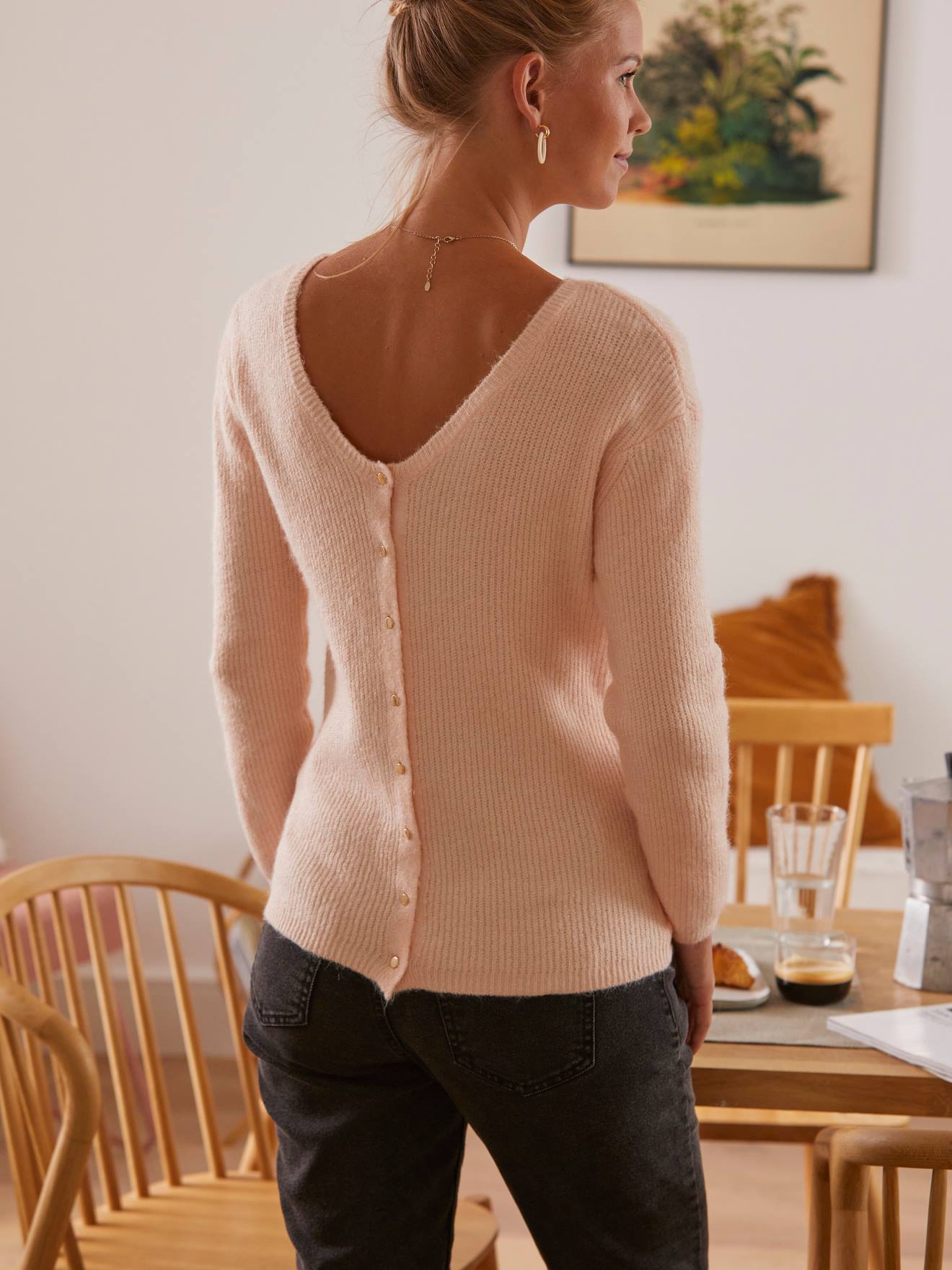Vertbaudet Wende-Pullover für Schwangerschaft & Stillzeit - grün